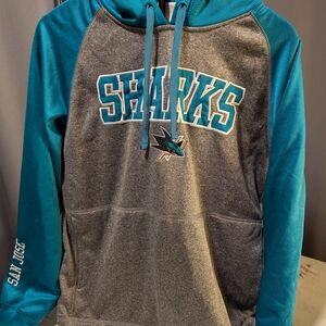NHL San Jose Sharks Teal and Gray Hoodie Large